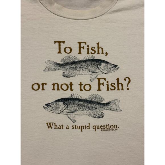 Vintage 90s “To Fish Or Not To Fish What A Stupid Question” Shirt - Men's Large - Picture 4 of 9